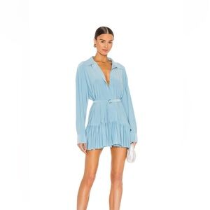 Norma Kamali - Oversized Boyfriend Shirt Dress - Powder Blue